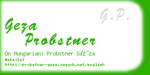 geza probstner business card